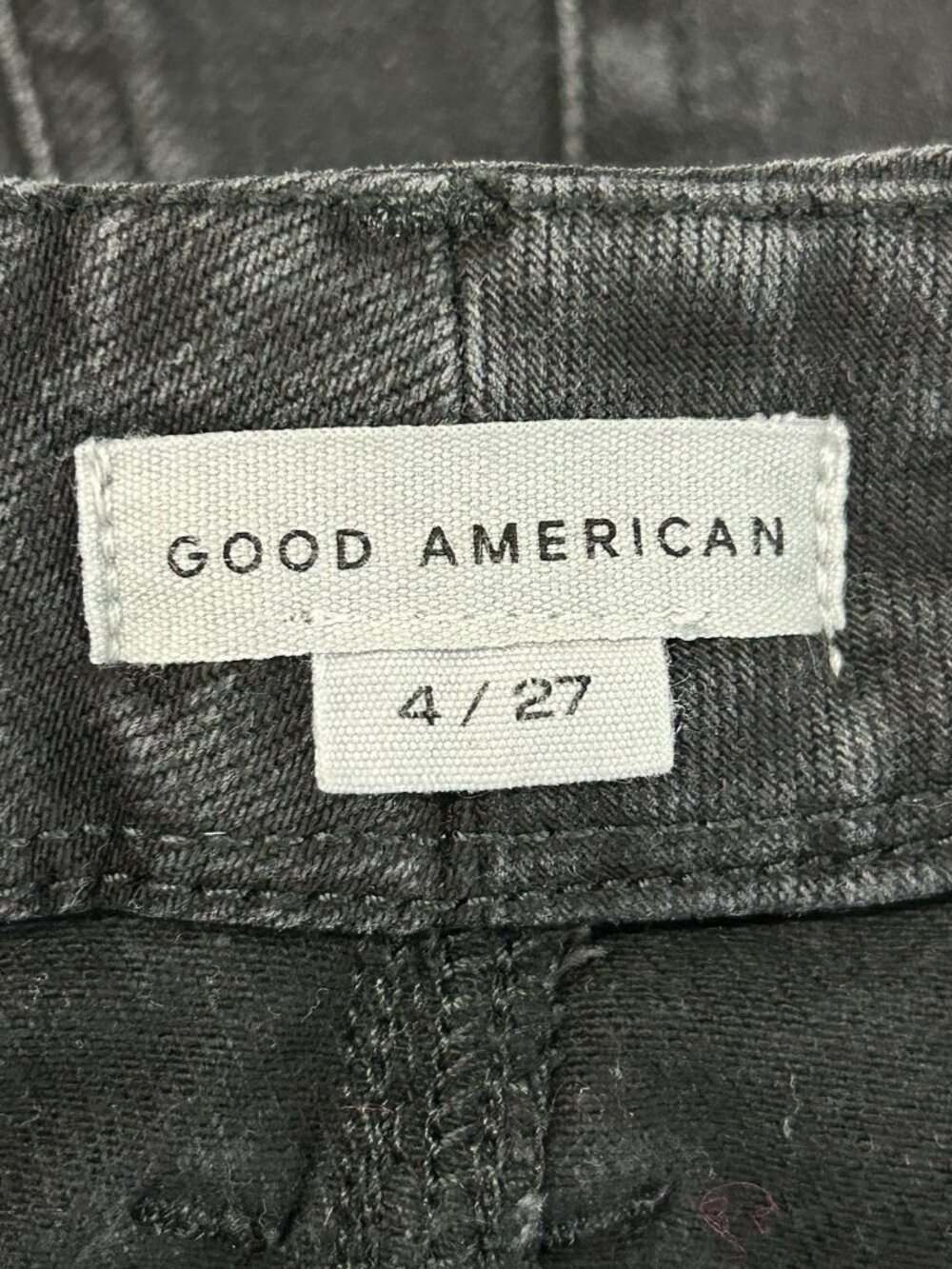 GOOD AMERICAN Good Waist Cropped Palazzo Never Fade Jeans Black Womens Size 4/27 - Picture 6 of 16